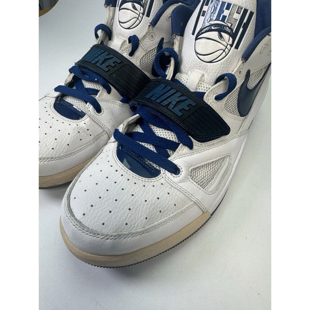 Nike Zoom Air Huarache Basketball Shoes 367171-141 White Blue Sapphire Mens 12